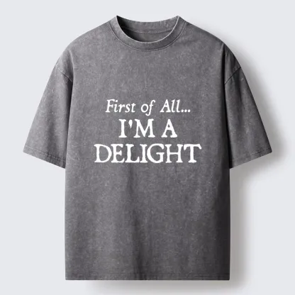 Tokyo-Tiger Attitude Delight Text Meme Washed T-Shirt