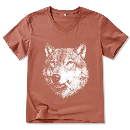 Tokyo-Tiger Cool Wolf Meme Bad Decisions Pending V-Neck Classic T-Shirt