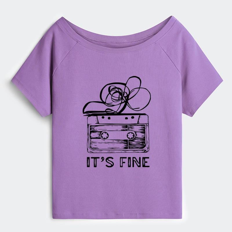 Tokyo-Tiger Cassette Fine Meme Off Shoulder T-Shirt