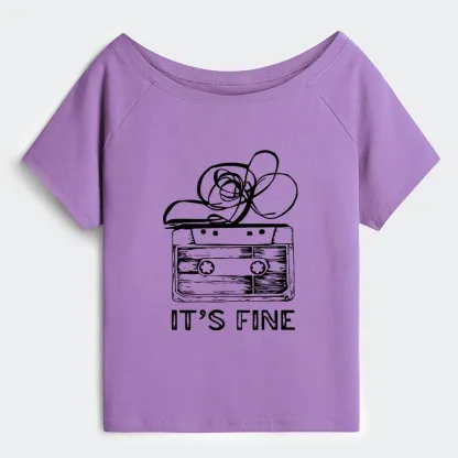 Tokyo-Tiger Cassette Fine Meme Off Shoulder T-Shirt