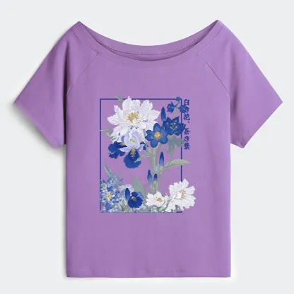 Tokyo-Tiger Blossoms Of The Firmament Off Shoulder T-Shirt