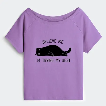 Tokyo-Tiger When Life Is Hard Nap First Off Shoulder T-Shirt