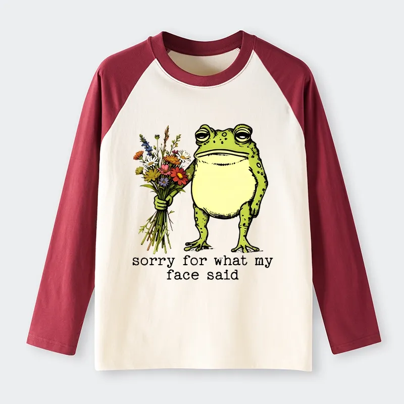 Tokyo-Tiger Frog Sorry Mode Activated Raglan Long Sleeve T-shirt