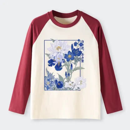 Tokyo-Tiger Blossoms Of The Firmament Raglan Long Sleeve T-shirt