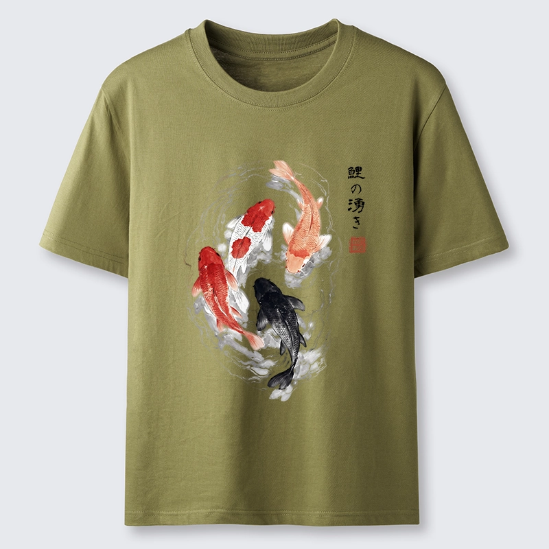 Tokyo-Tiger Koi Fish Flow In Traditional Ink Style Classic T-Shirt