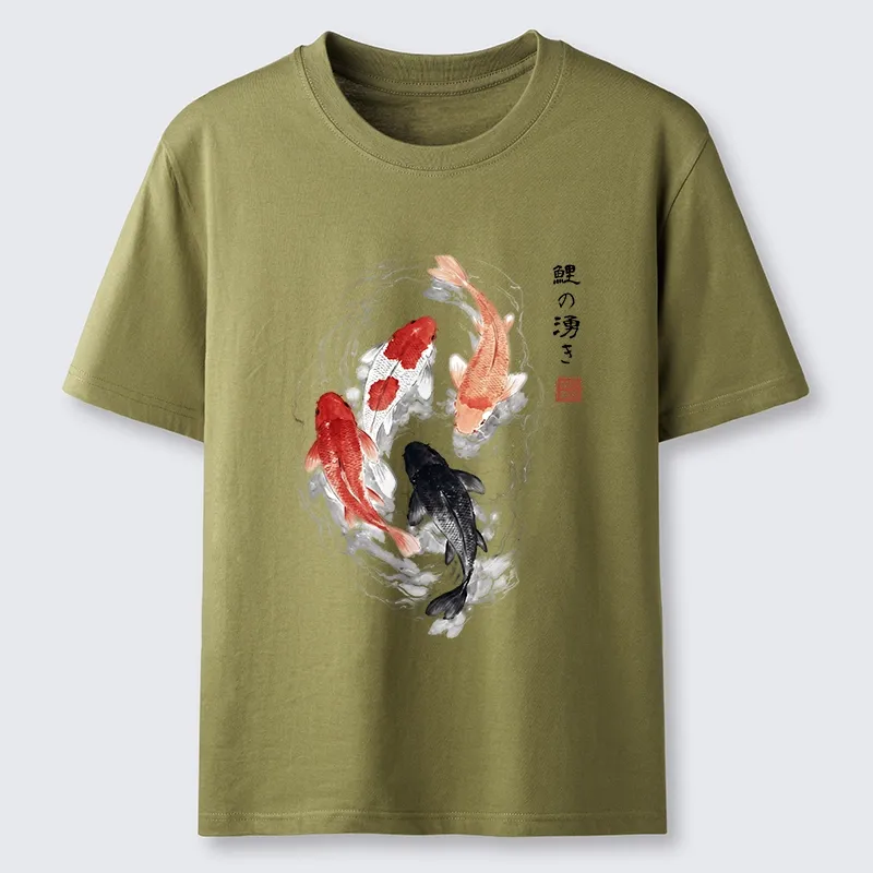 Tokyo-Tiger Koi Fish Flow In Traditional Ink Style Classic T-Shirt