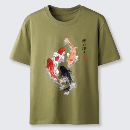 Tokyo-Tiger Koi Fish Flow In Traditional Ink Style Classic T-Shirt