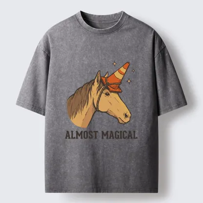 Tokyo-Tiger Silly Horse Trying To Be Magical Washed T-Shirt