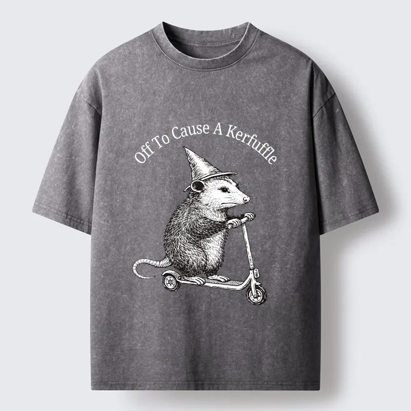Tokyo-Tiger Opossum Meme With Witch Hat Washed T-Shirt