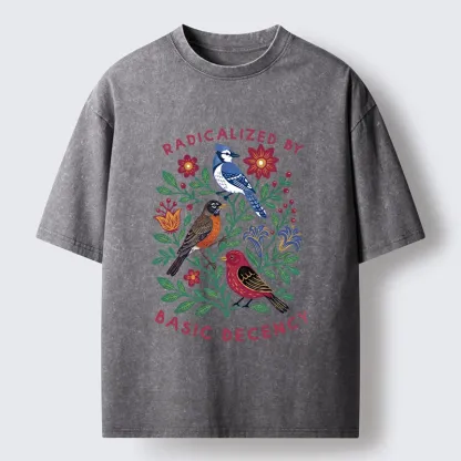 Tokyo-Tiger Birds Love Basic Decency Washed T-Shirt