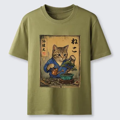 Tokyo-Tiger Cat Mastering Bonsai Art Classic T-Shirt