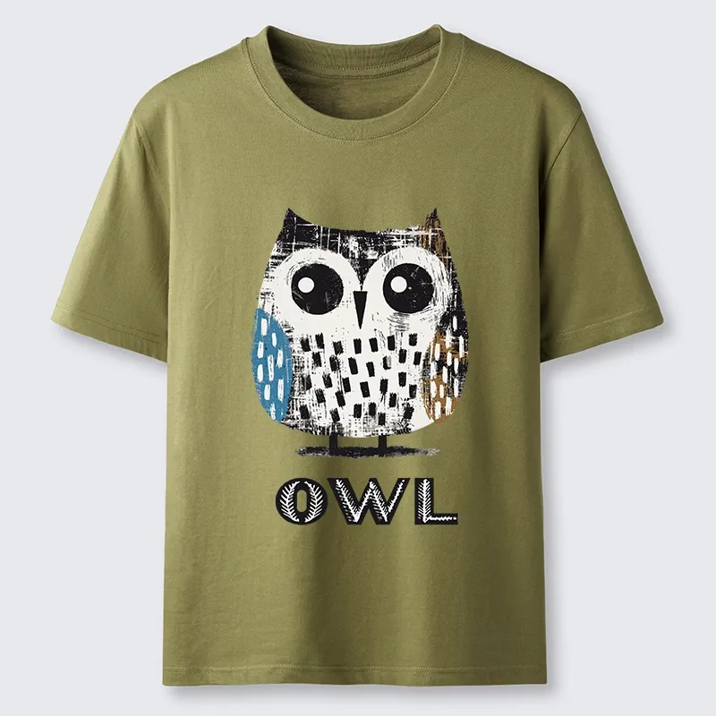 Tokyo-Tiger Minimalist Owl Illustration Print Classic T-Shirt