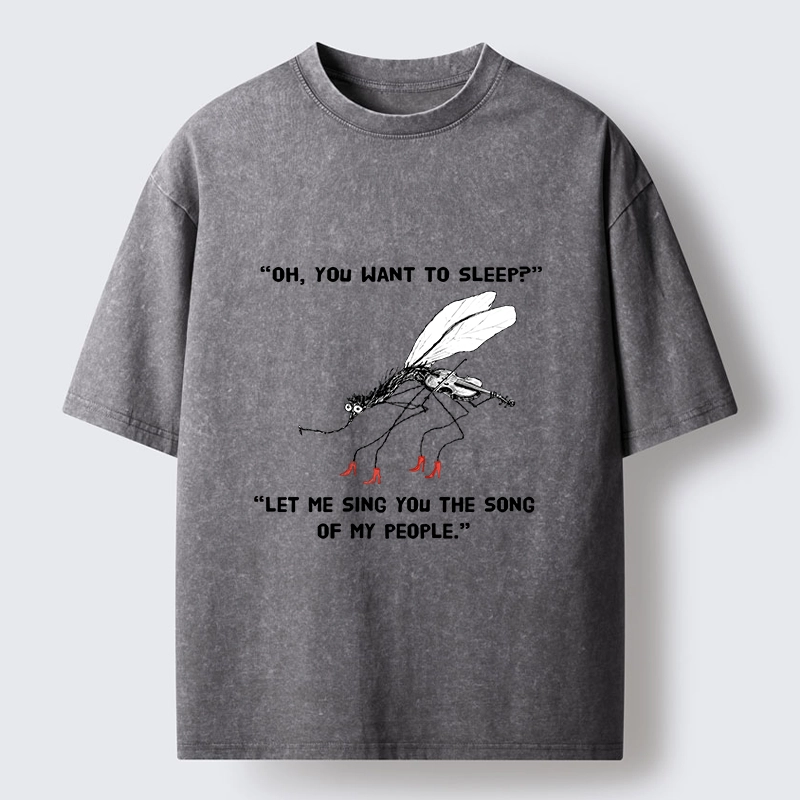 Tokyo-Tiger Annoying Mosquito At Night Washed T-Shirt