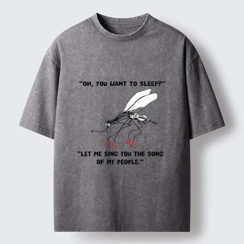 Tokyo-Tiger Annoying Mosquito At Night Washed T-Shirt