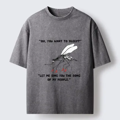 Tokyo-Tiger Annoying Mosquito At Night Washed T-Shirt