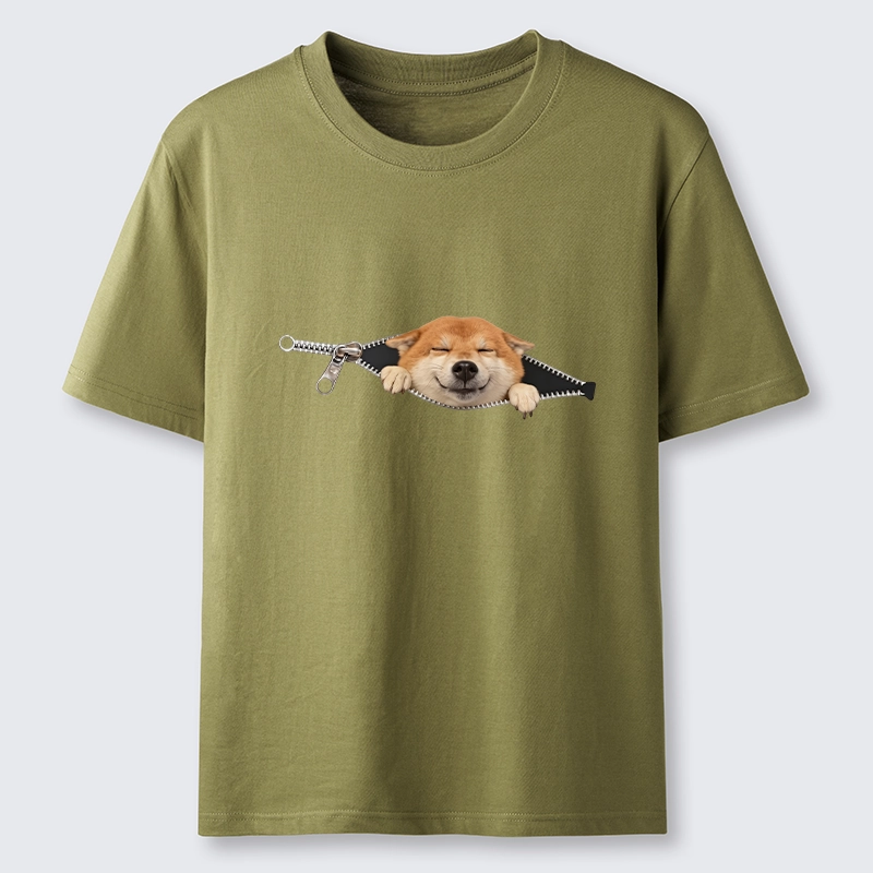 Tokyo-Tiger Cute Shiba Dog In Zipper Classic T-Shirt