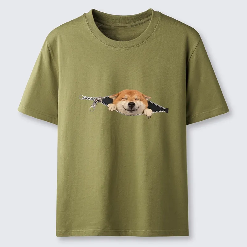 Tokyo-Tiger Cute Shiba Dog In Zipper Classic T-Shirt