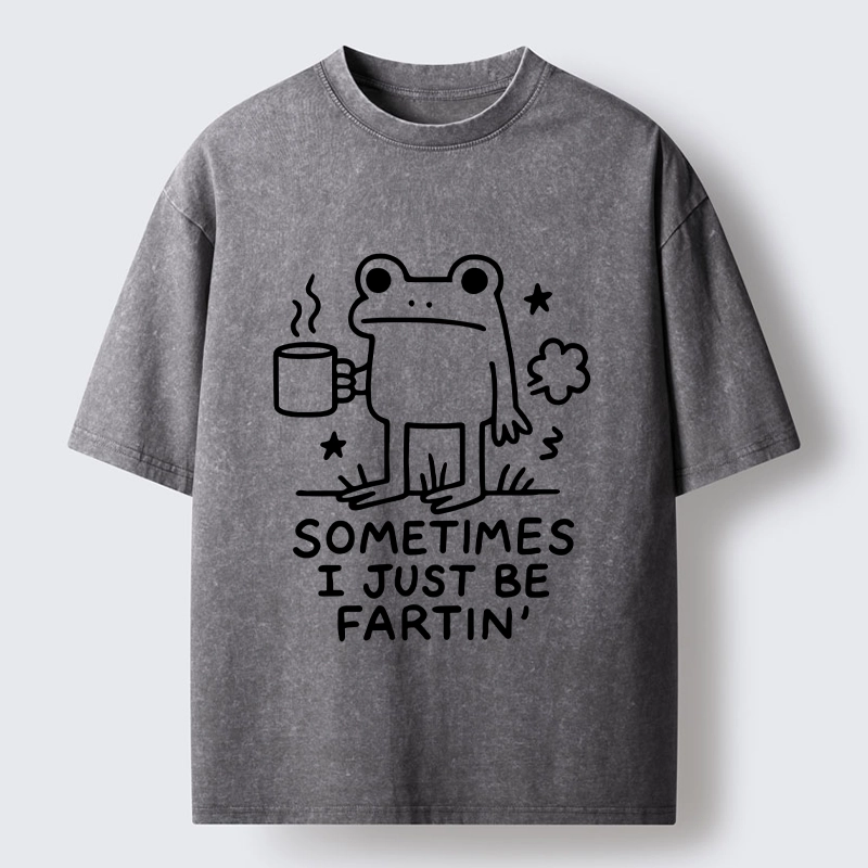 Tokyo-Tiger Sometimes A Frog Just Needs To Fart Washed T-Shirt
