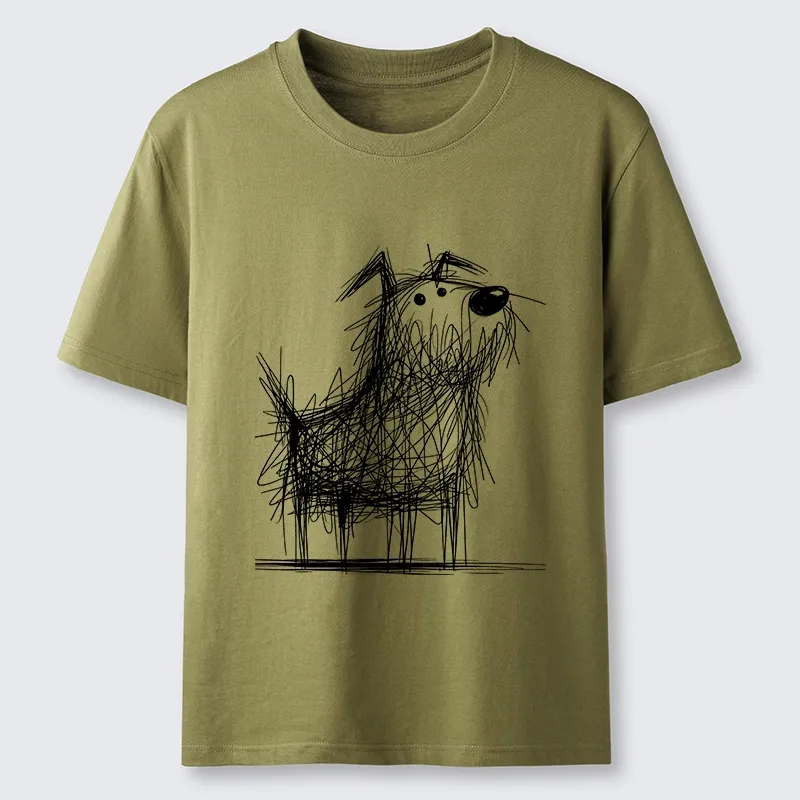 Tokyo-Tiger Cute Scrawled Dog Line Art Classic T-Shirt