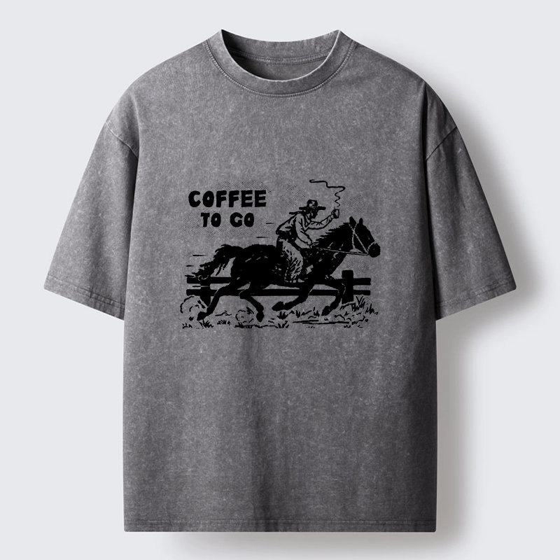 Tokyo-Tiger Cowboy With Coffee To Go Washed T-Shirt