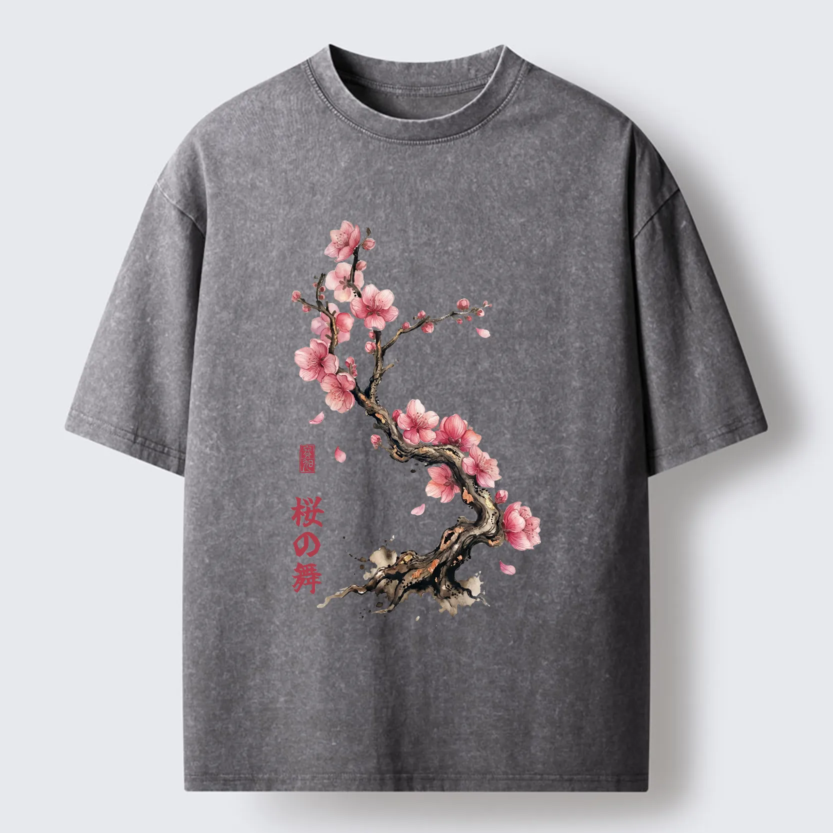 Tokyo-Tiger Sakura Petal Dance Washed T-Shirt