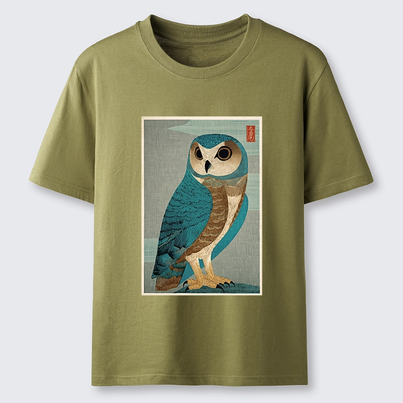 Tokyo-Tiger Vintage Owl Woodblock Art Classic T-Shirt