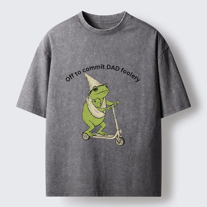 Tokyo-Tiger Frog Dad Foolery Adventure Time Washed T-Shirt
