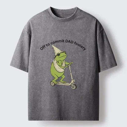 Tokyo-Tiger Frog Dad Foolery Adventure Time Washed T-Shirt