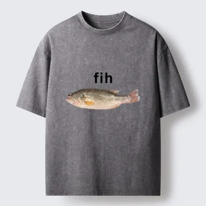 Tokyo-Tiger Fih The Fish Funny Meme Washed T-Shirt