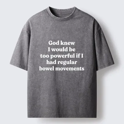 Tokyo-Tiger Funny Joke About Bowel Movements Washed T-Shirt