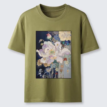 Tokyo-Tiger Golden Flower Bloom In The Night Classic T-Shirt