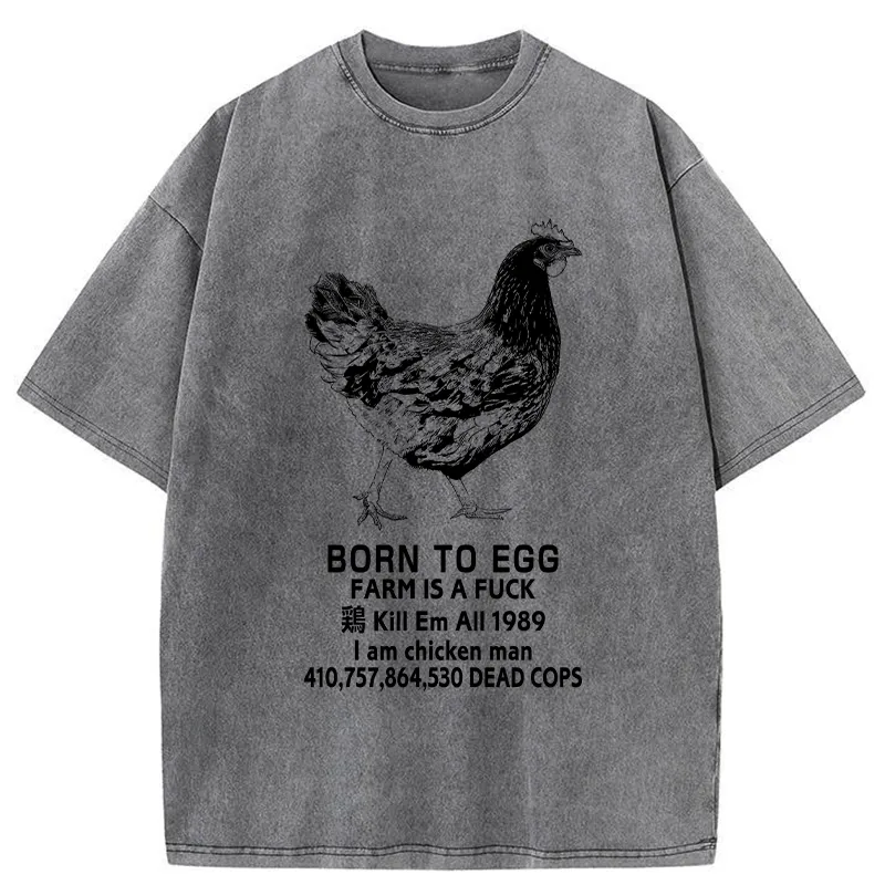 Tokyo-Tiger Born To Egg Washed T-Shirt