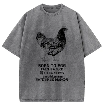 Tokyo-Tiger Born To Egg Washed T-Shirt