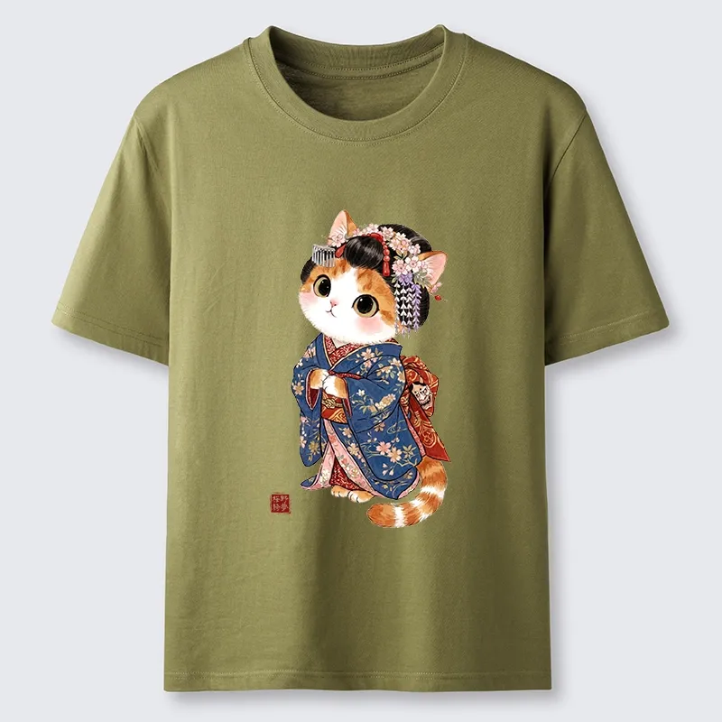 Tokyo-Tiger Cat Dressed As A Geisha Funny Classic T-Shirt
