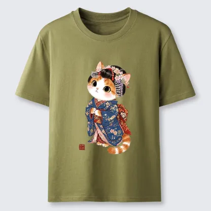 Tokyo-Tiger Cat Dressed As A Geisha Funny Classic T-Shirt