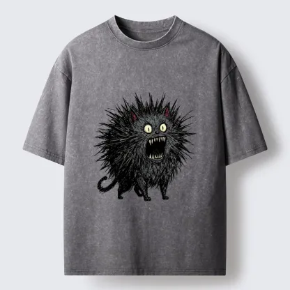 Tokyo-Tiger Feral Cat Having A Total Meltdown Washed T-Shirt