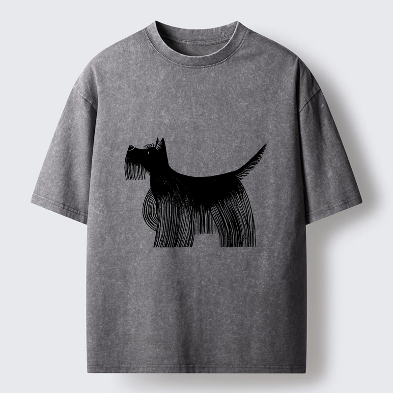 Tokyo-Tiger Minimalist Dog Art That Pops Off Washed T-Shirt
