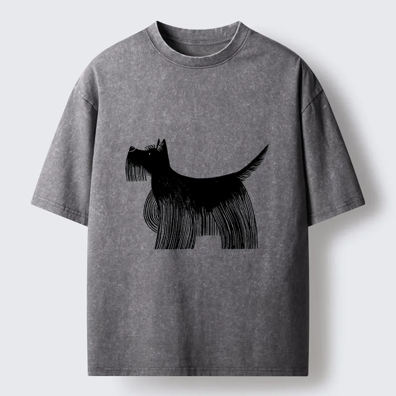 Tokyo-Tiger Minimalist Dog Art That Pops Off Washed T-Shirt