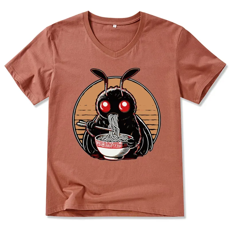 Tokyo-Tiger Mothman Eats Japanese Ramen V-Neck Classic T-Shirt