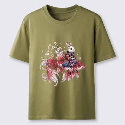 Tokyo-Tiger Japanese Style Rabbit And Koi Fish Classic T-Shirt