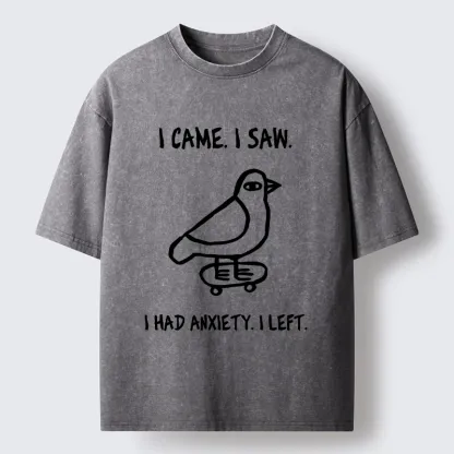 Tokyo-Tiger Funny Meme Bird Just Needs A Break Washed T-Shirt