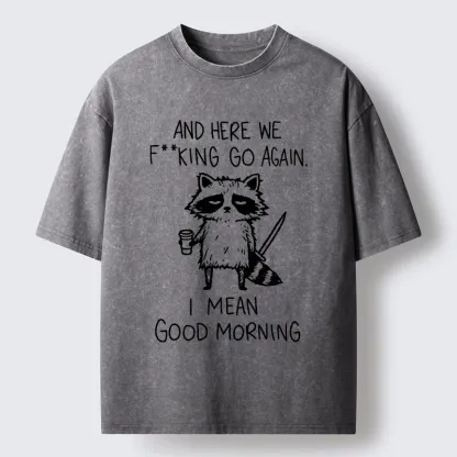 Tokyo-Tiger Coffee First Questions Later Raccoon Washed T-Shirt