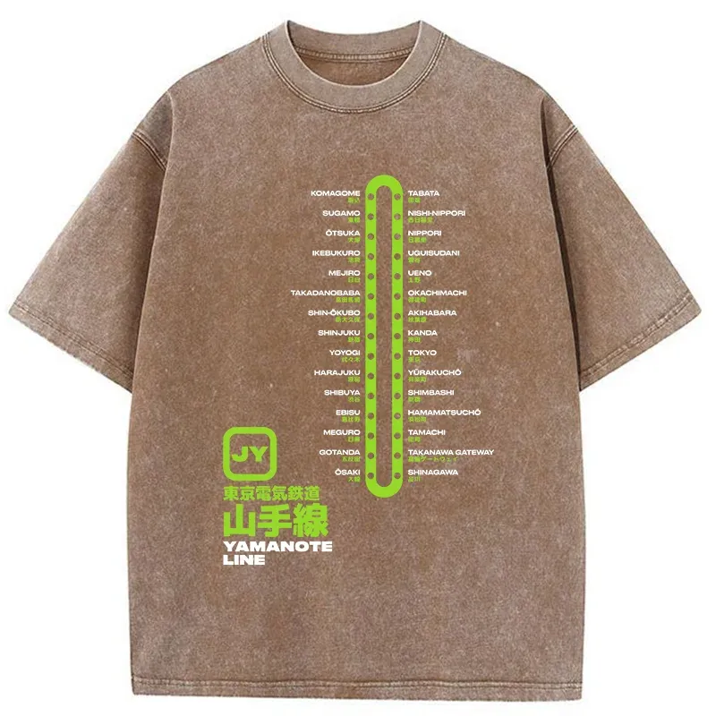 Tokyo-Tiger Yamanote Line Japan Washed T-Shirt
