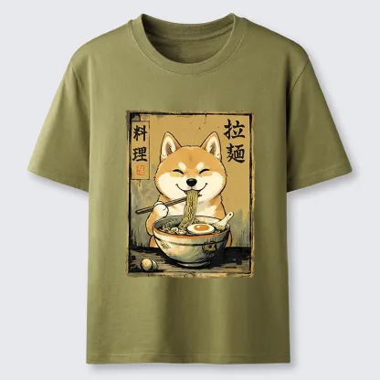 Tokyo-Tiger Happy Shiba Eating Ramen Classic T-Shirt