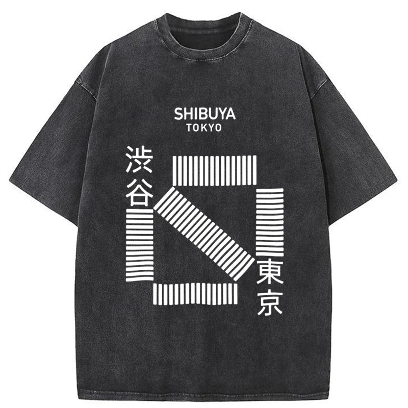 Tokyo-Tiger Japanese Shibuya Crossing Washed T-Shirt