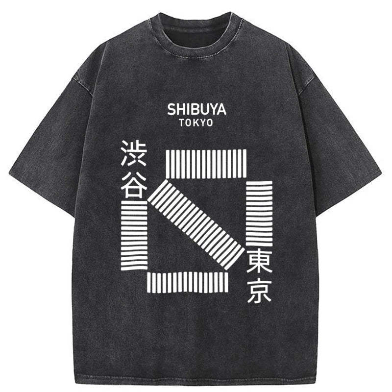 Tokyo-Tiger Japanese Shibuya Crossing Washed T-Shirt Sale