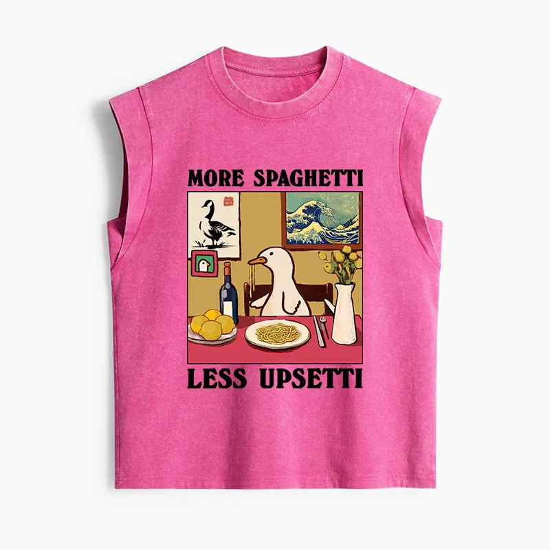 Tokyo-Tiger More Spaghetti Less Upsetti Goose Women's Washed Tank Tops
