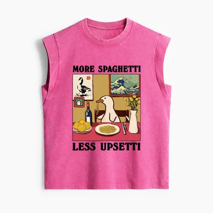 Tokyo-Tiger More Spaghetti Less Upsetti Goose Women's Washed Tank Tops
