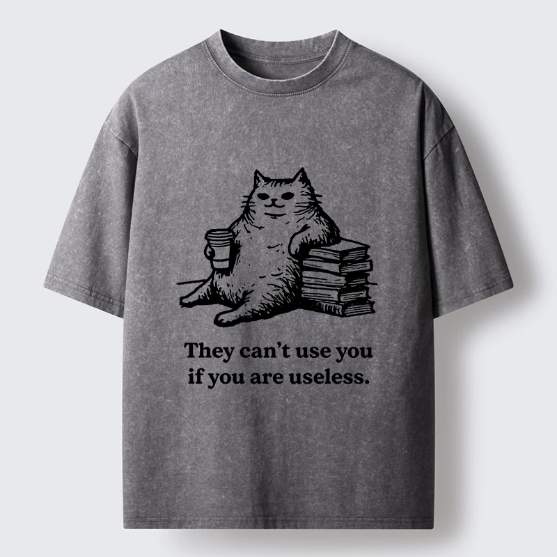 Tokyo-Tiger Cat Proving Uselessness Is A Superpower Washed T-Shirt