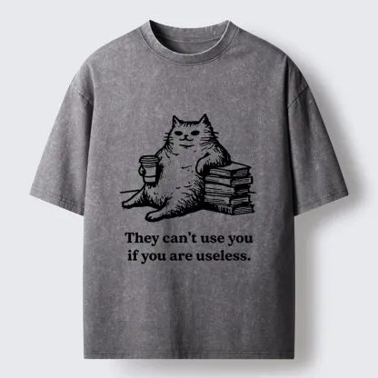 Tokyo-Tiger Cat Proving Uselessness Is A Superpower Washed T-Shirt